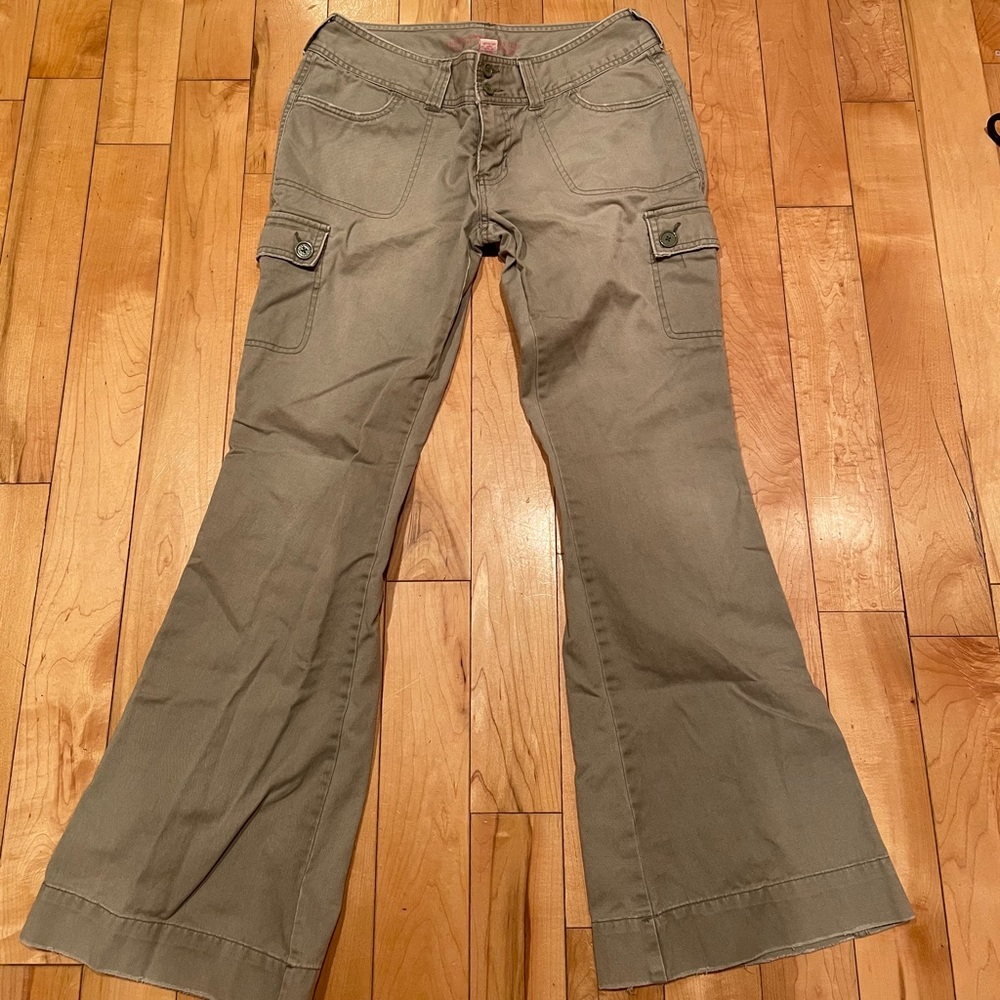 Abercrombie & Fitch Olive Green Boot Cut Cargo Pants